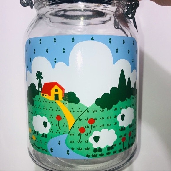 Anchor Hocking Vintage Glass Storage Container Bail Hinge Lid Farmhouse 1982 - Picture 9 of 10